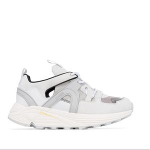 GANNNI suede rubber leather sneakers in white